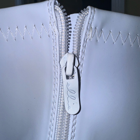 ELLIE white Patent tall 3in block heel GO GO  BOOTS WOMEN’S size XL 10 11 - Picture 7 of 14